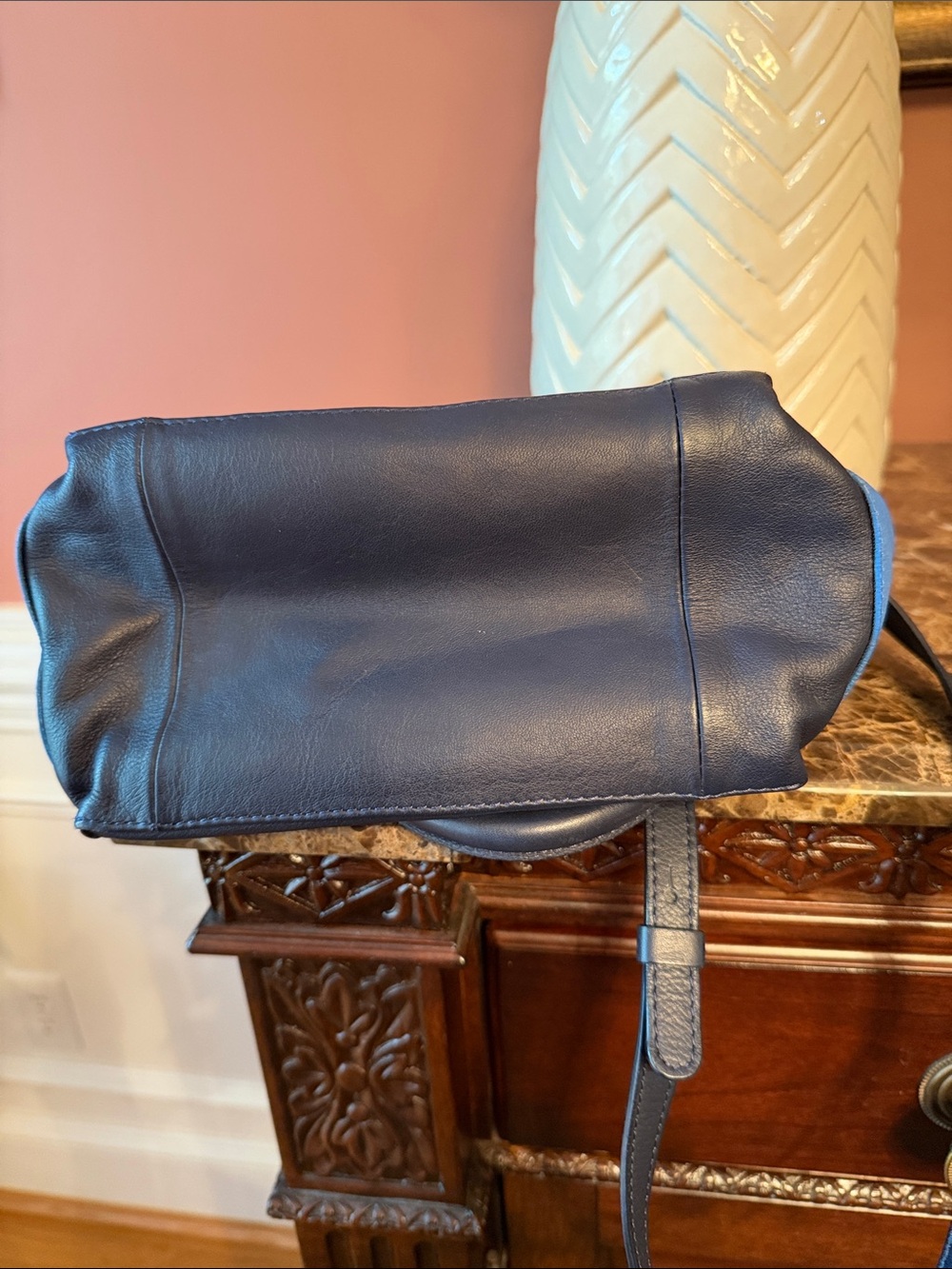 See By Chloe Authentic Nellie Color block Black, Blue & Cream Leather Satchel - Picture 15 of 16